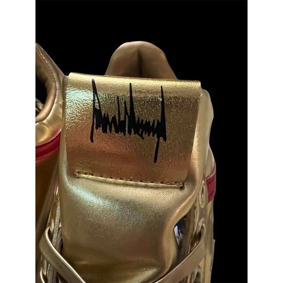 Trump Sneakers Men's Gold Patriotic Sneakers Size 7 - Picture 10 of 16